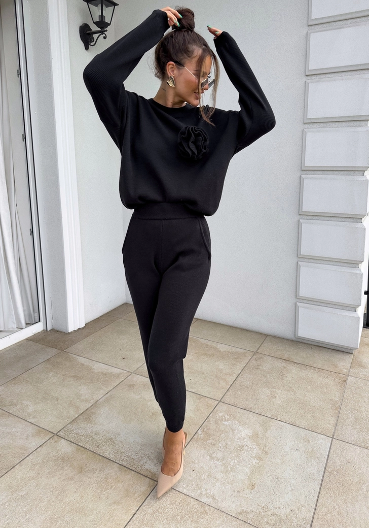 Komplet DELANI LONG – czarny N16667