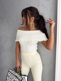 Bluzka sweterkowa ROZENEK – ecru