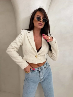 Marynarka SLIM gold - ecru