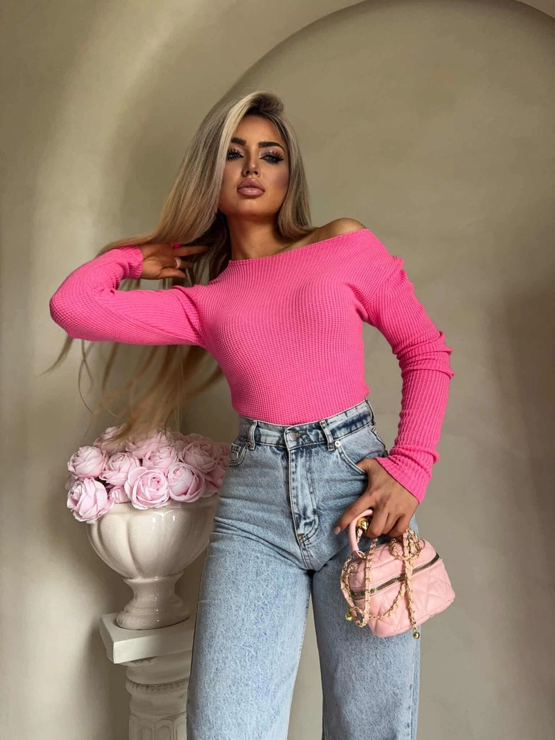 Bluzka SKIN WAFELEK – różowy