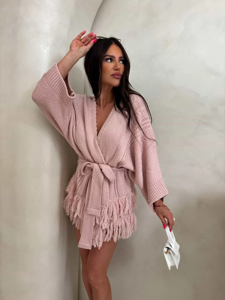 Kardigan ORIANA - pudrowy róż