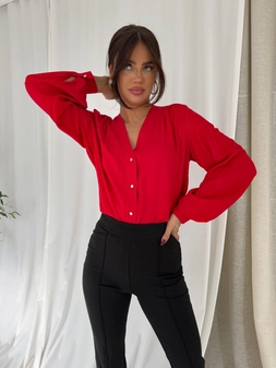 Koszula RUFFLES – czerwona