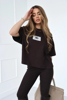 T-Shirt damski BG Bing | gorzka czekolada