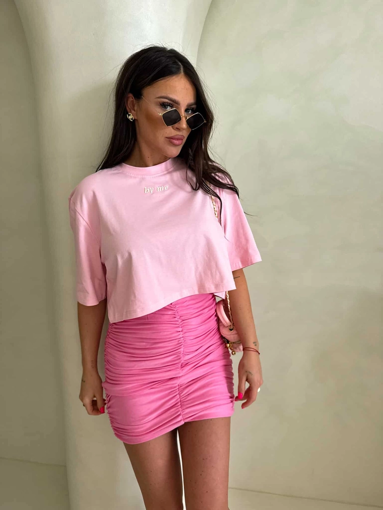 Spódnica MARSZCZONA – różowa