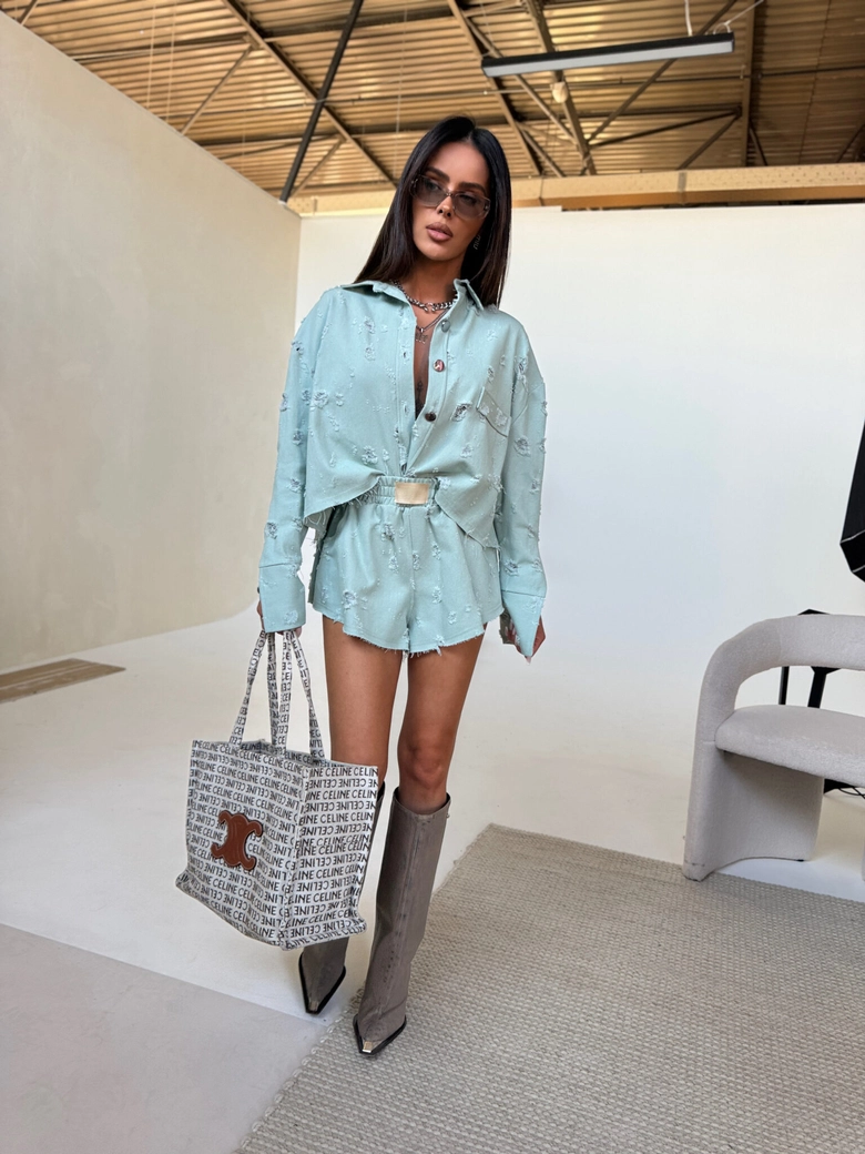 Spodenki DENIM mięta