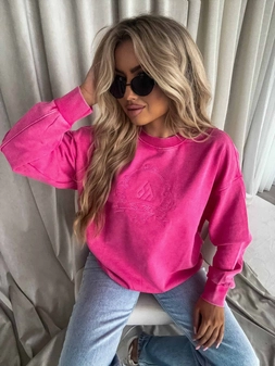 Dekatyzowana bluza QUEEN - różowa
