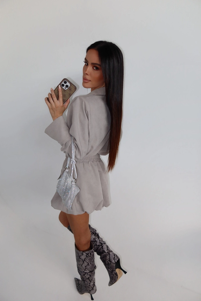 Spódnica VELVET stalowa