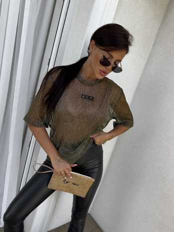 Bluzka T-shirt MARMARIS - gold
