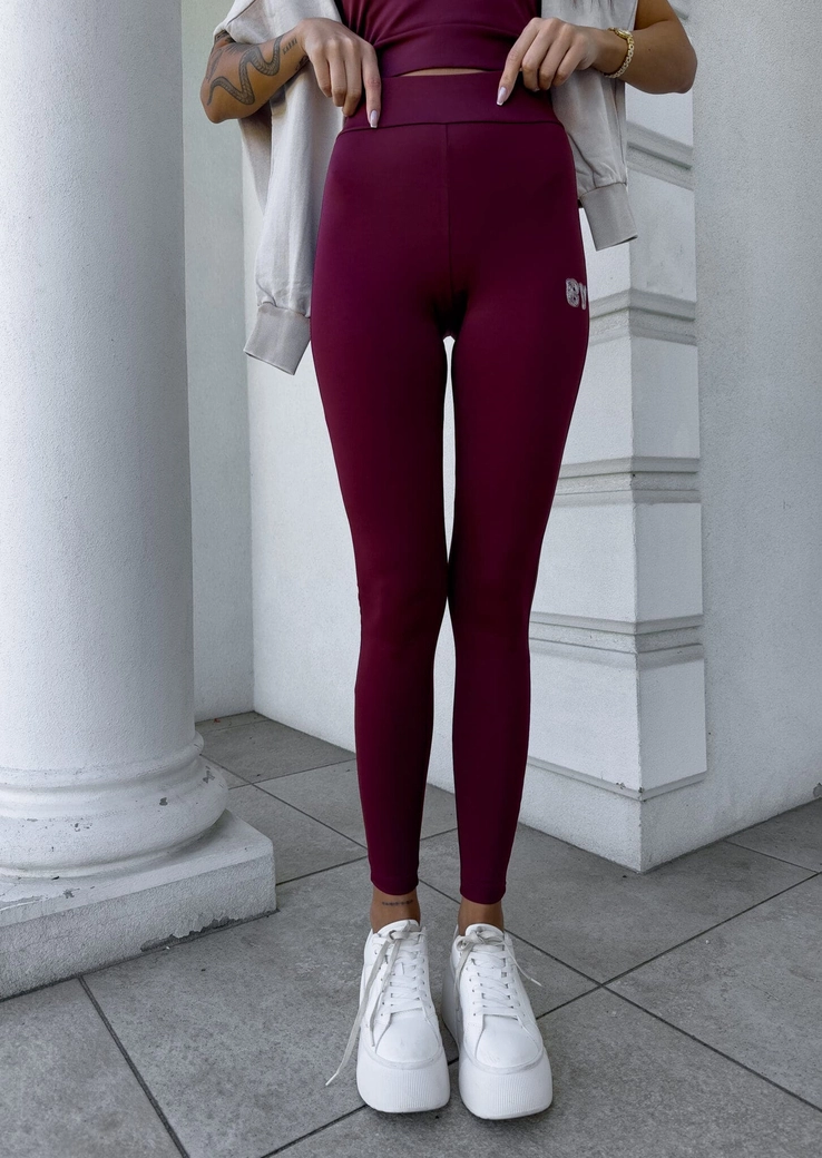 Legginsy WOW - bordowe