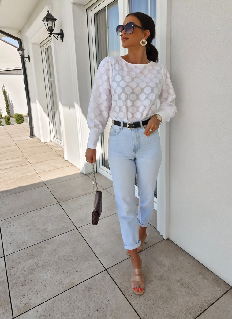 Bluzka MONICA koła - białe C18615