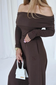 Spodnie damskie BG Fancy | czekolada