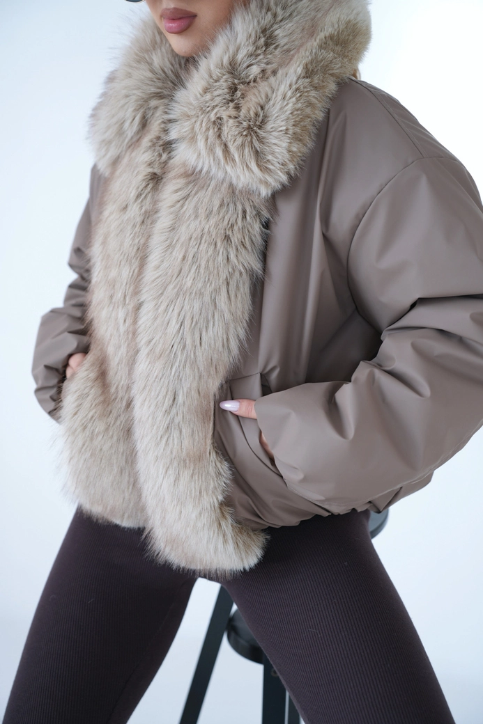 Kurtka damska BG Luxury | cappuccino