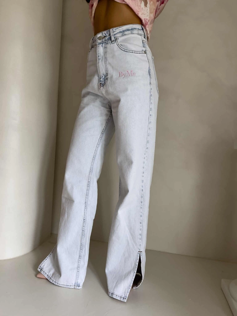 Jeansy FLARED pink one – jasny niebieski