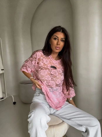 Bluzka MARMARIS II koronka new - pudrowy róż