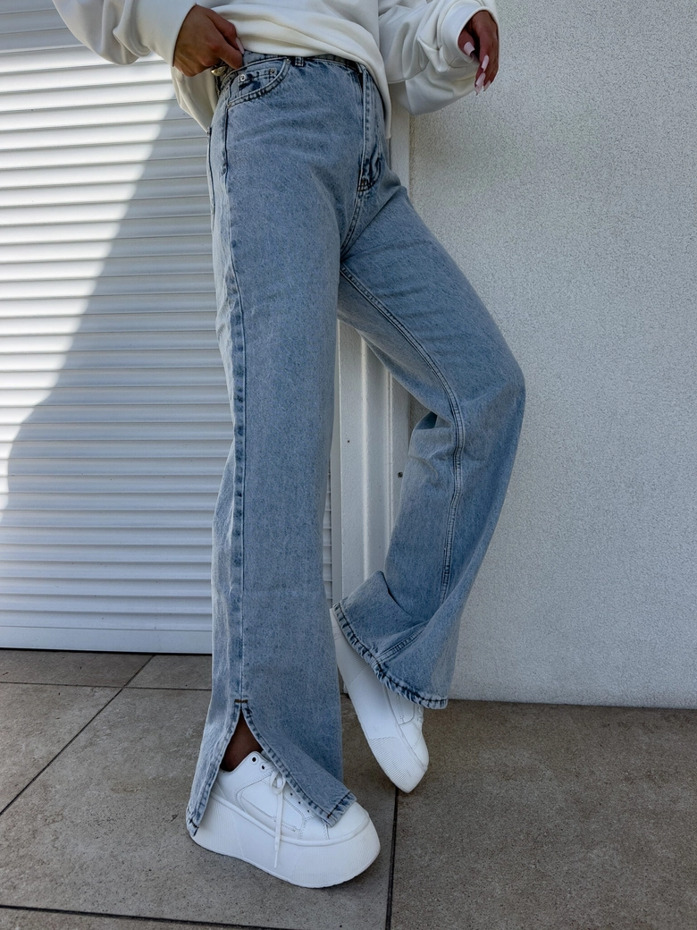 Jeansy MOM FIT FLARED – dark jeans