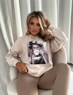 Dekatyzowana bluza ROLLER - jasny beż