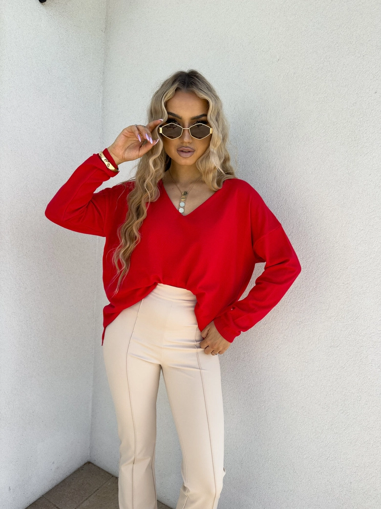 Sweter VOLCANO - czerwony E16888