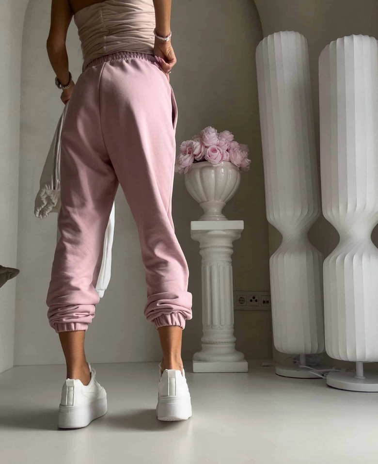 Spodnie dresowe CLASSIC - pudrowy róż