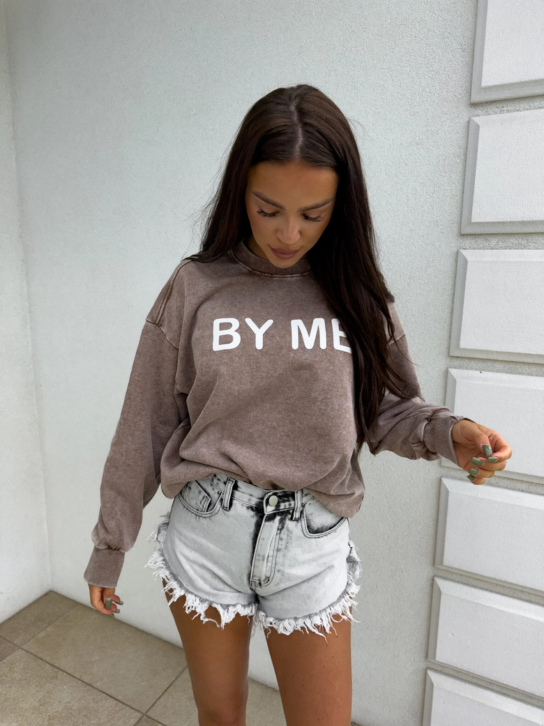 Dekatyzowana bluza DOSE - ciemny beż