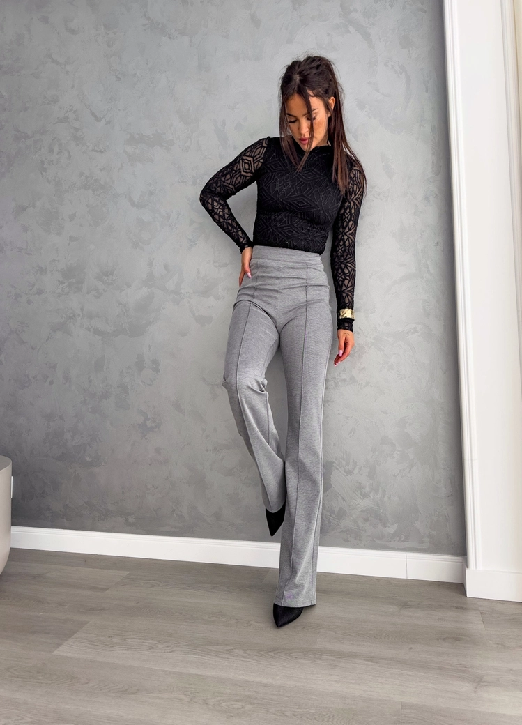 Spodnie DZWONY - szare T18535