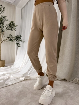 Spodnie dresowe LOGO - beżowe