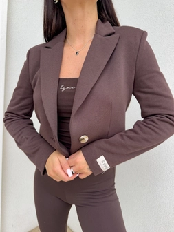 Marynarka dresowa SLIM - czekoladowa