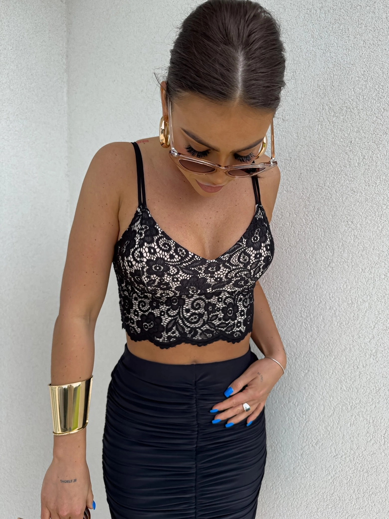 Top gorset KORONKOWY - czarny