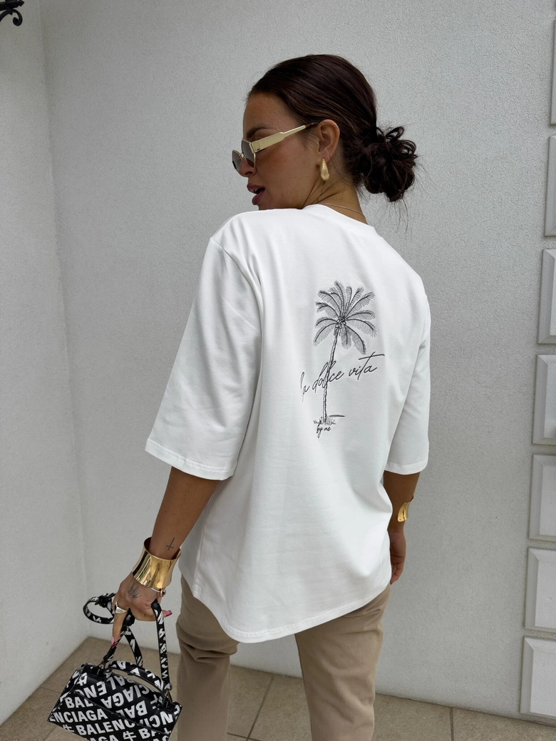 T-shirt PALMS – ecru