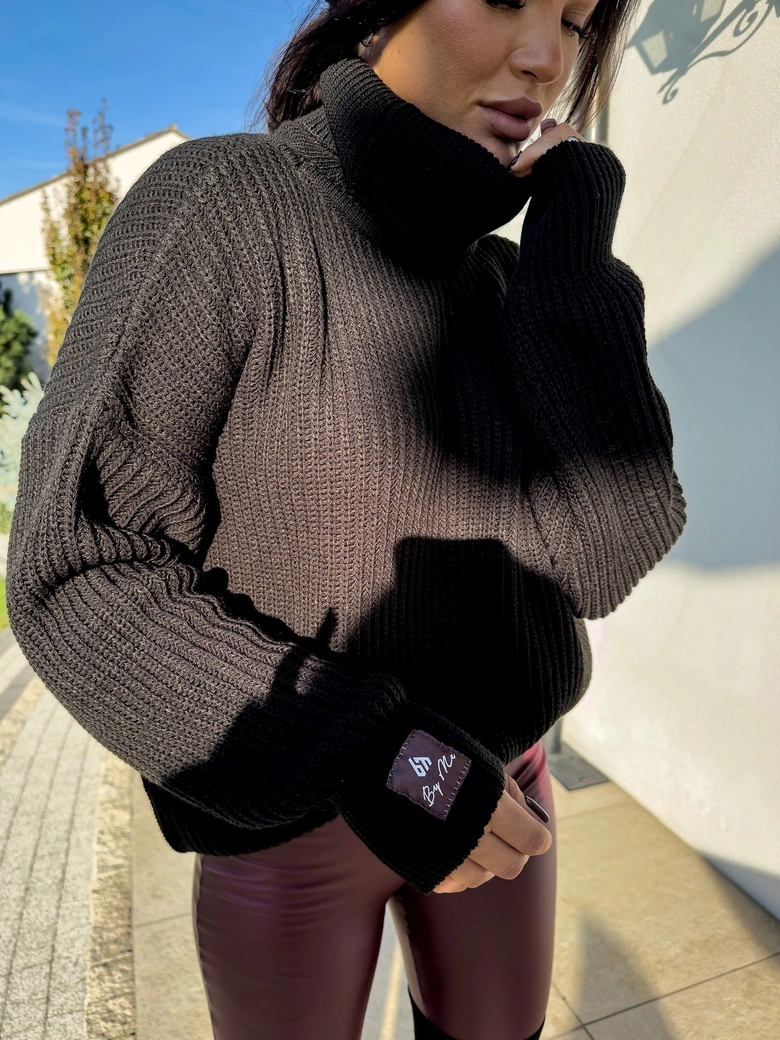 Sweter golf LAVER - czarny DOSTĘPNY OD 18.10.2024r. E17992