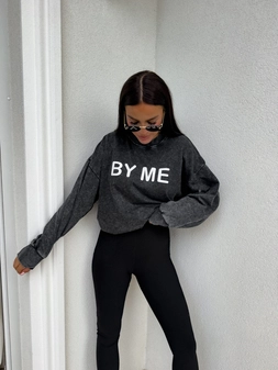 Dekatyzowana bluza DOSE - czarna