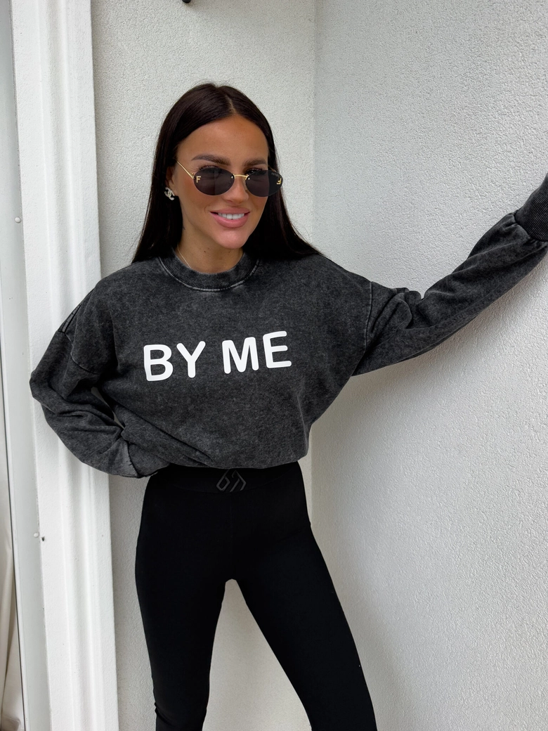 Dekatyzowana bluza DOSE - czarna