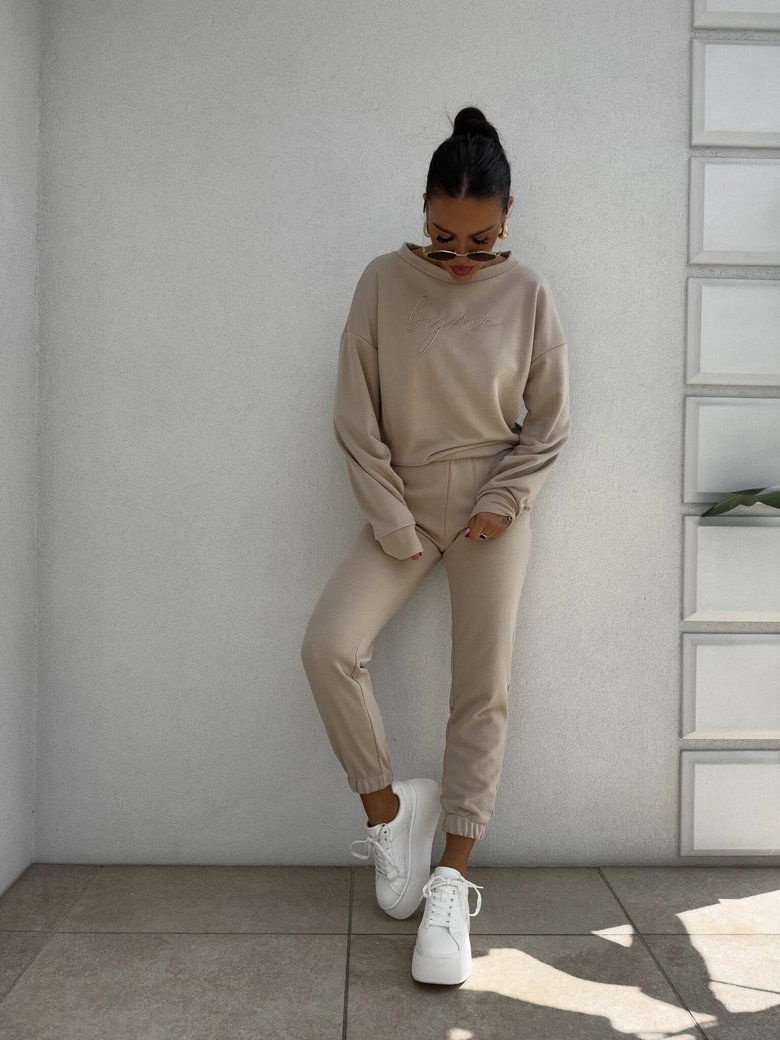 Bluza dresowa LOGO – beżowa