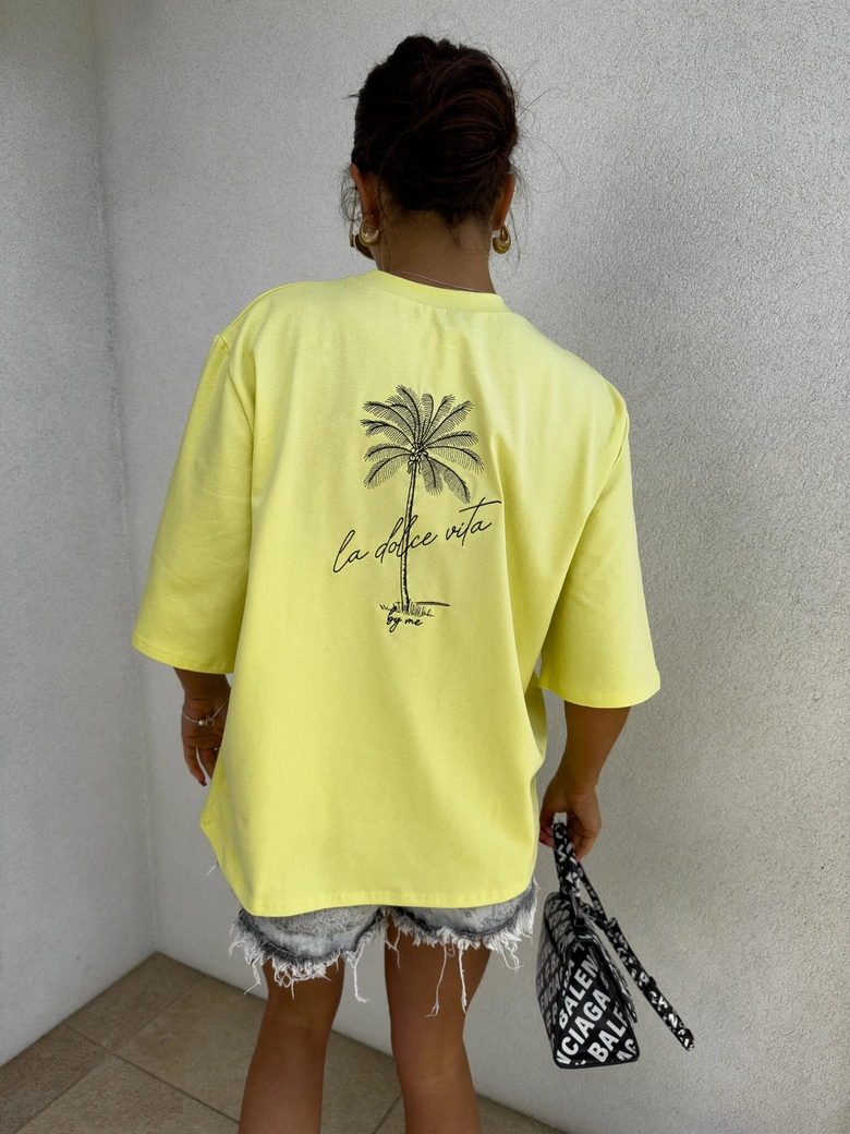 T-shirt PALMS – cytrynowy