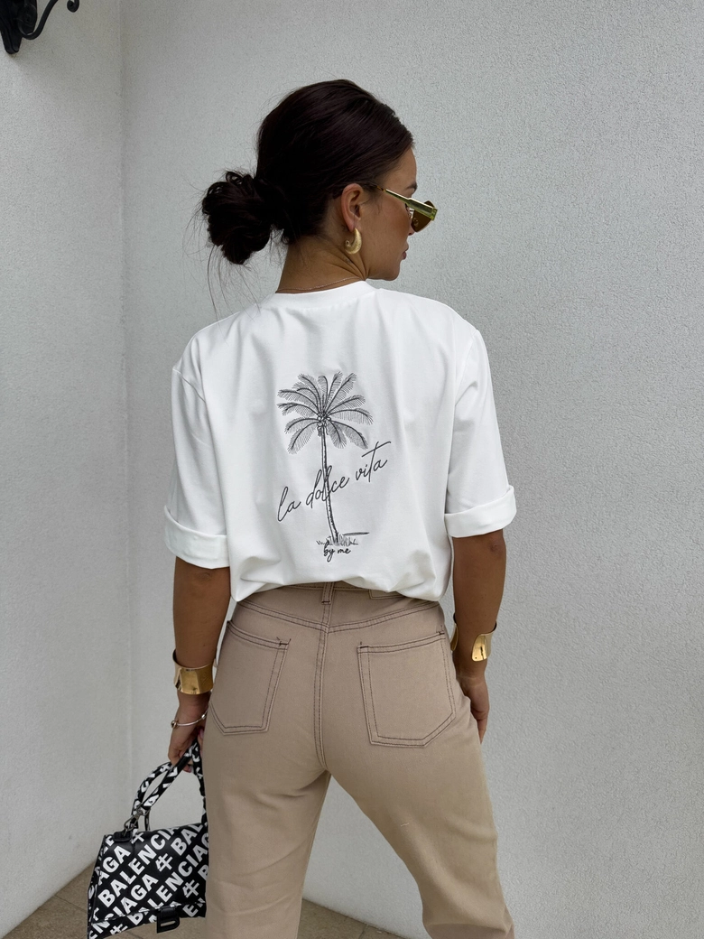 T-shirt PALMS – ecru