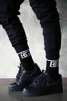 BG LONG SOCKS | CZARNY - BIAŁY BG12892