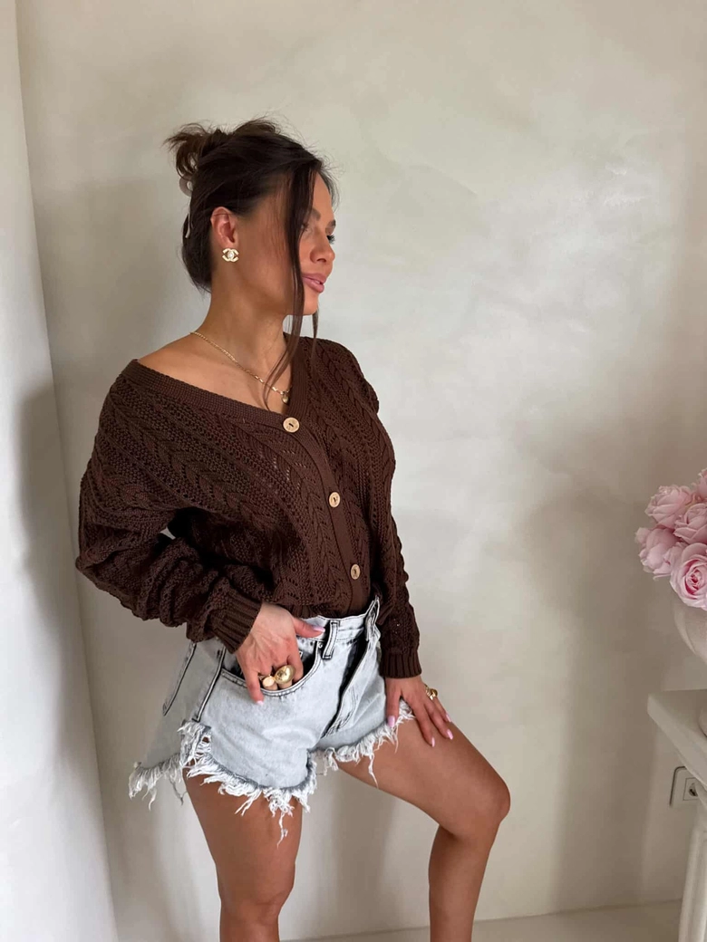 Sweter WOOD – brązowy