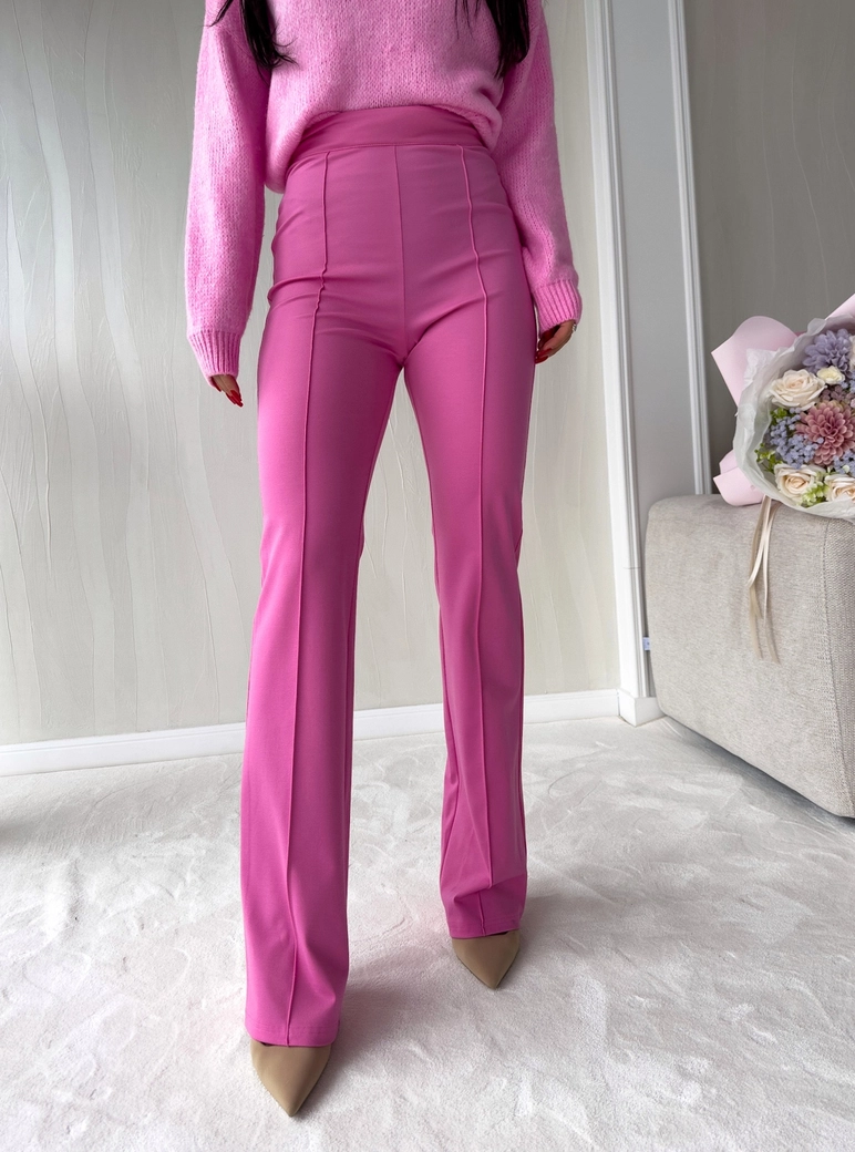 Spodnie DZWONY - różowe