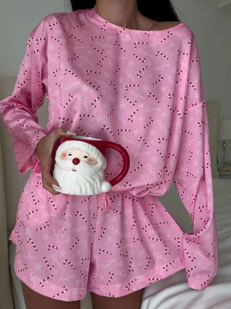 Piżamka CHRISTMAS różowa