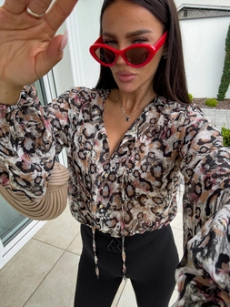 Bluzka BOHO wiskoza - panterka