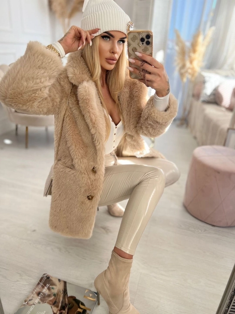 Botki na szpilce a'la skarpeta beżowe I387