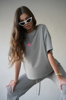 T-Shirt damski BG Monday | szary melanż C17581