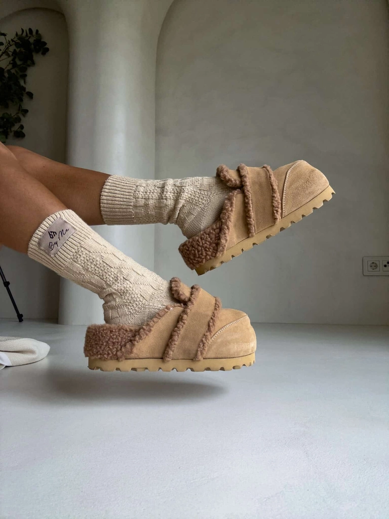 Skarpety WOOL – beżowe