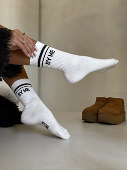 Skarpetki STRIPES – ecru-czarne