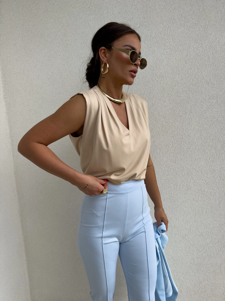 Bluzka BUSINESS - jasny beż