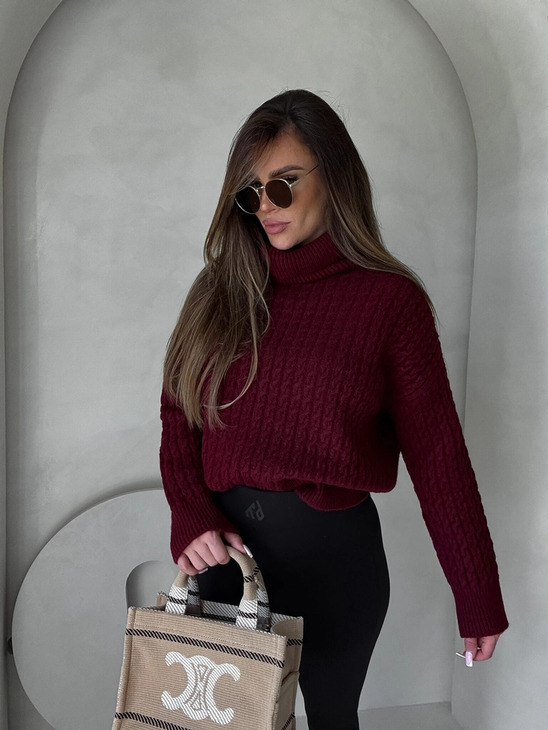 Sweter golf INKO - bordowy