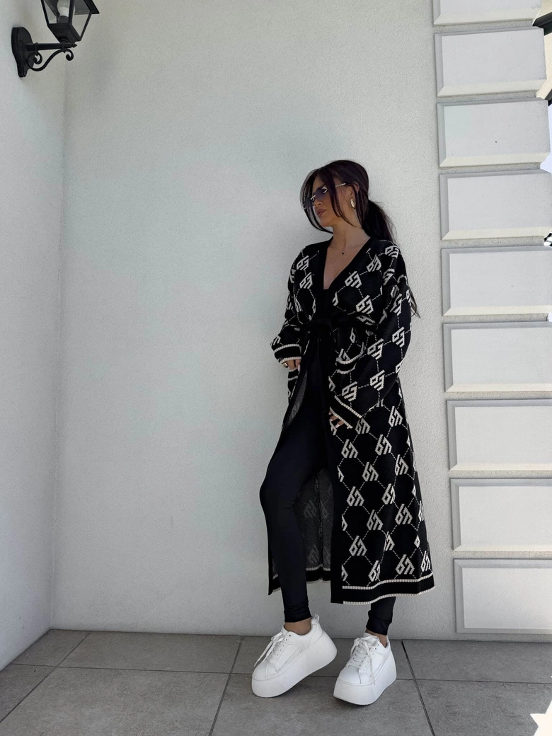 Kardigan płaszcz ANDREA – czarny