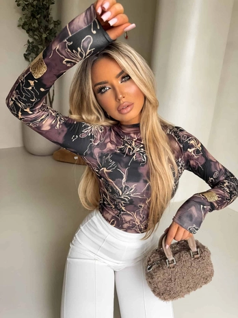 Bluzka SKIN CHAOS – czekoladowa