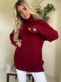 Sweter golf LAVER - bordowy