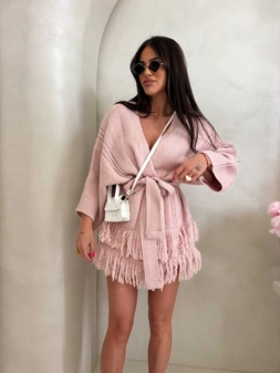 Kardigan ORIANA - pudrowy róż