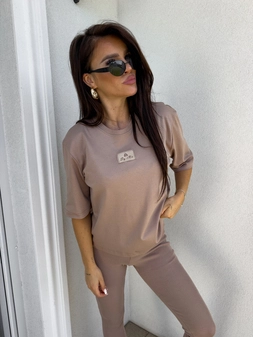 T-SHIRT COTTON - mokka